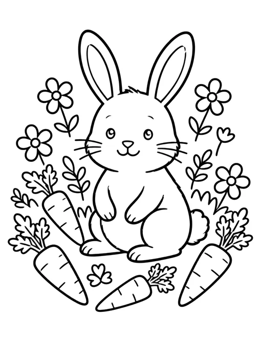 Bunny in the Garden coloring page