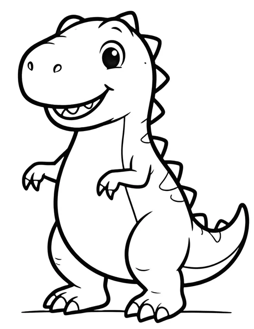 Friendly T-Rex coloring page