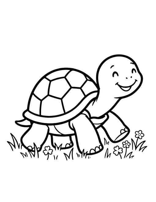 Happy Turtle coloring page