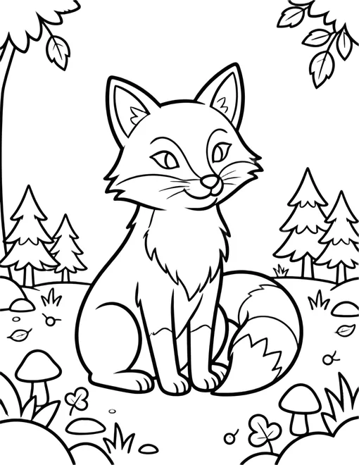 Playful Fox coloring page