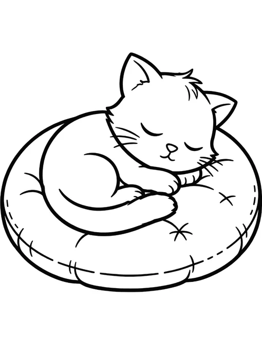 Sleepy Kitten coloring page