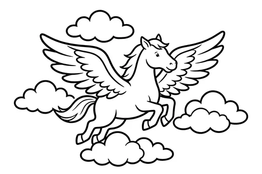 Flying Pegasus coloring page
