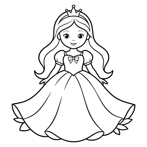 Princess in a Gown coloring page