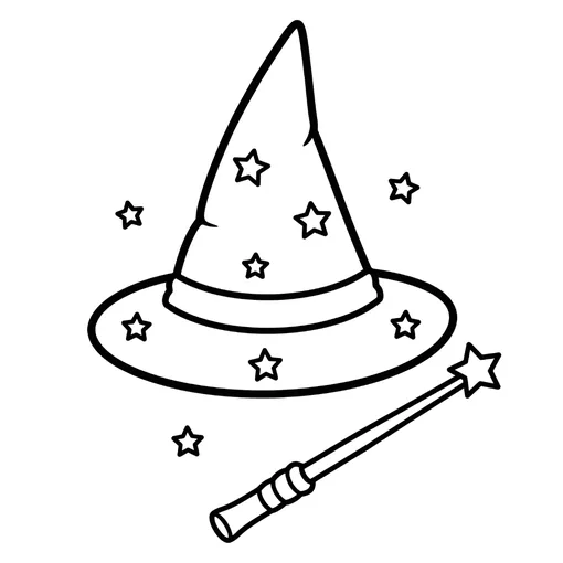 Wizard's Magic Hat coloring page