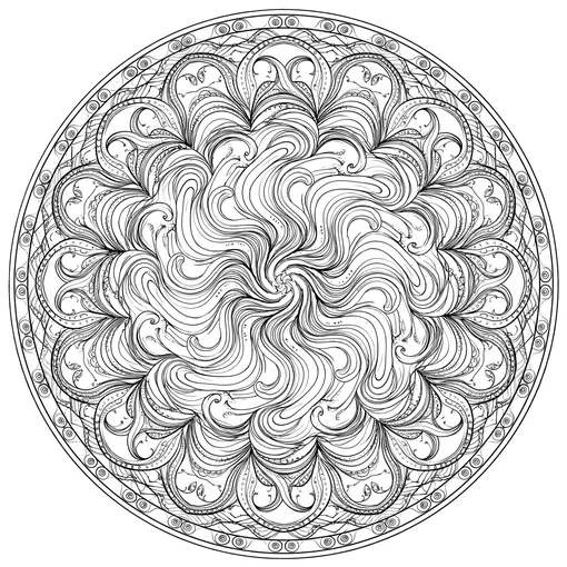 Abstract Swirl Pattern coloring page