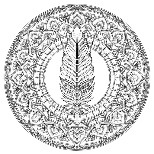 Feather Mandala coloring page
