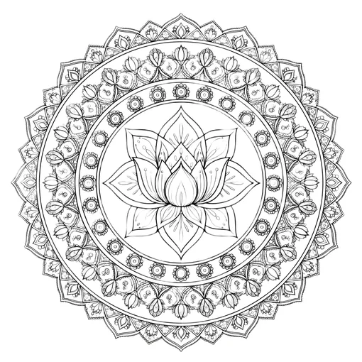 Lotus Flower Mandala coloring page