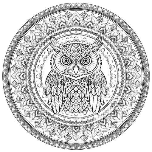 Owl Mandala coloring page