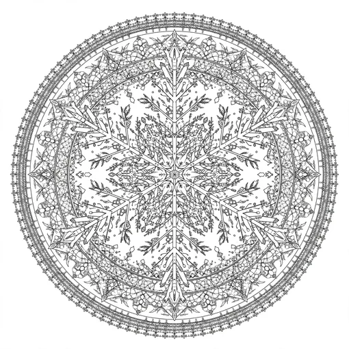 Snowflake Mandala coloring page