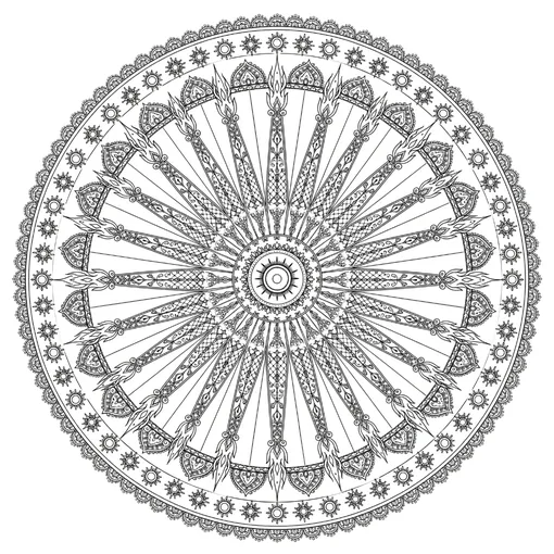 Sunburst Mandala coloring page