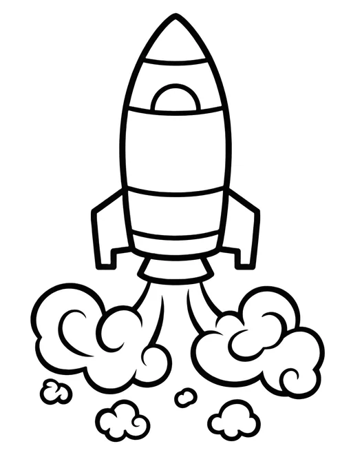 Rocket Ship Launch coloring page